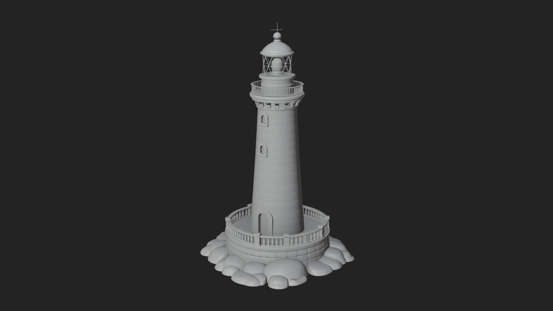 Lighthouse Stone Tower Design 3 3D Print Model 3D Model