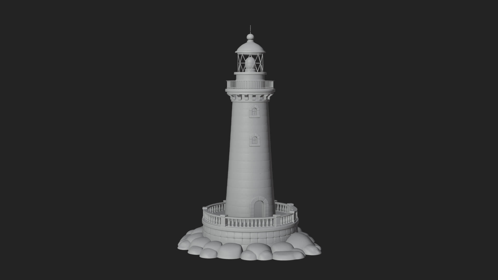 Lighthouse Stone Tower Design 3 3D Print Model 3D Model