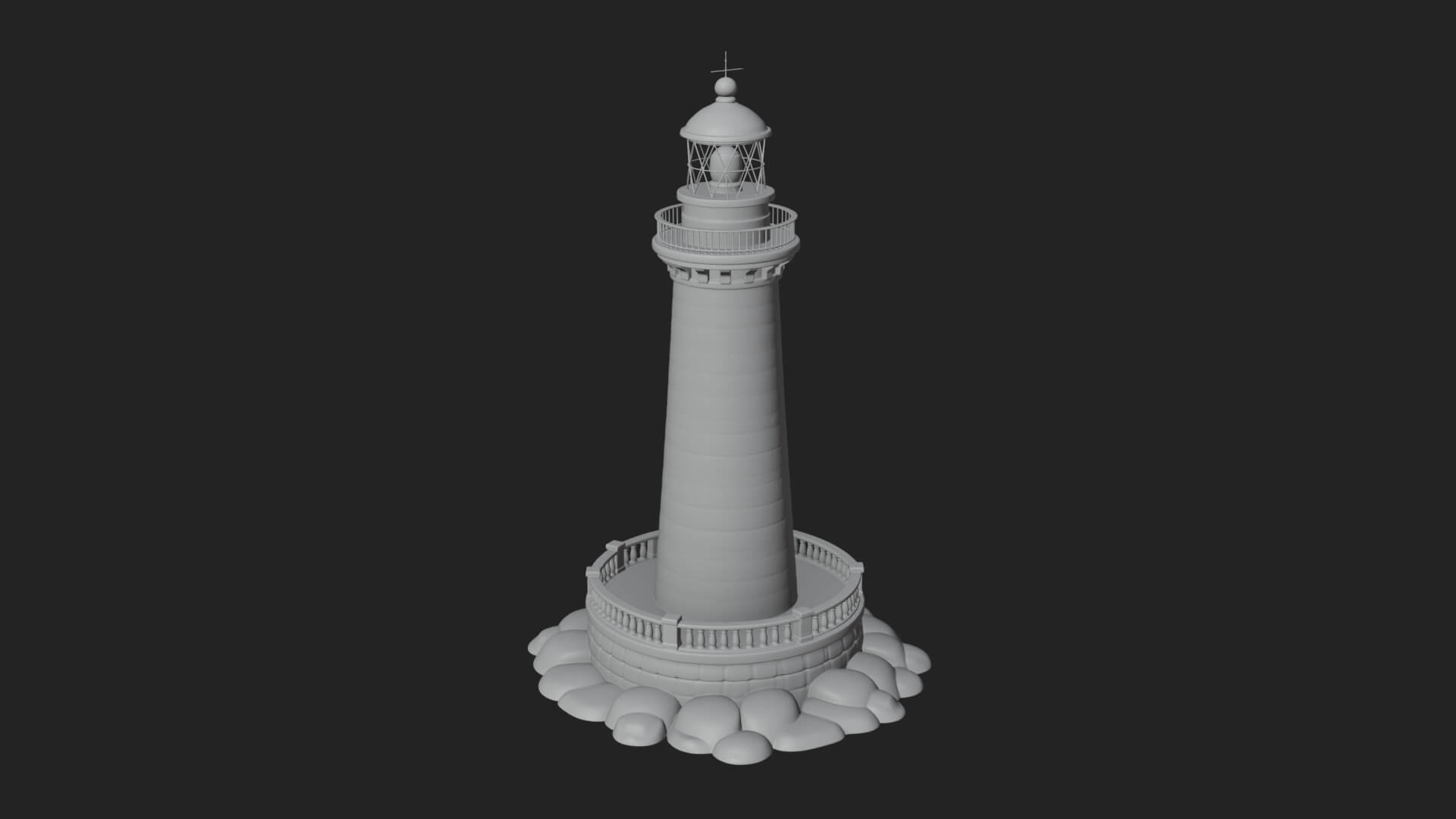Lighthouse Stone Tower Design 3 3D Print Model 3D Model