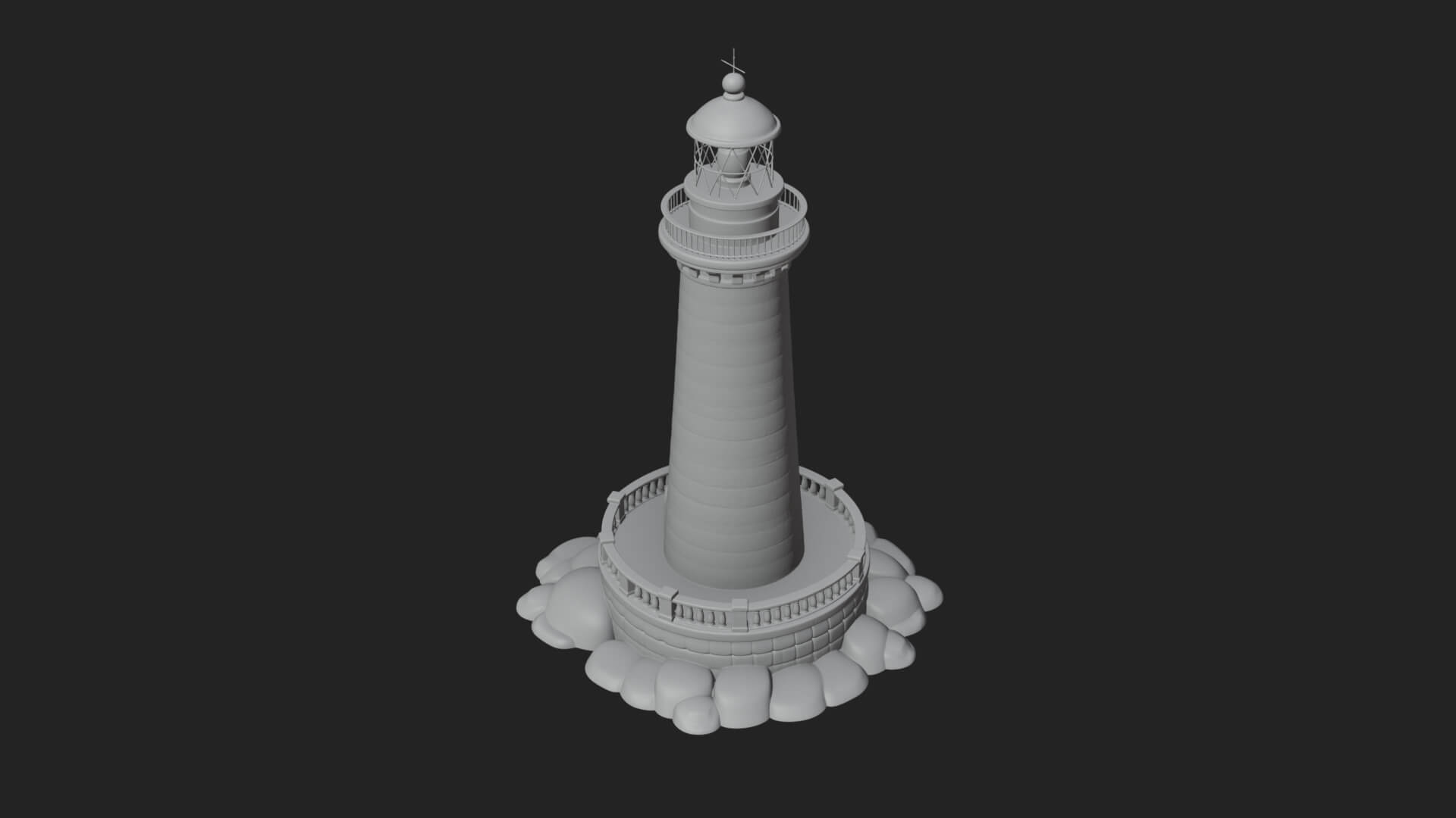 Lighthouse Stone Tower Design 3 3D Print Model 3D Model