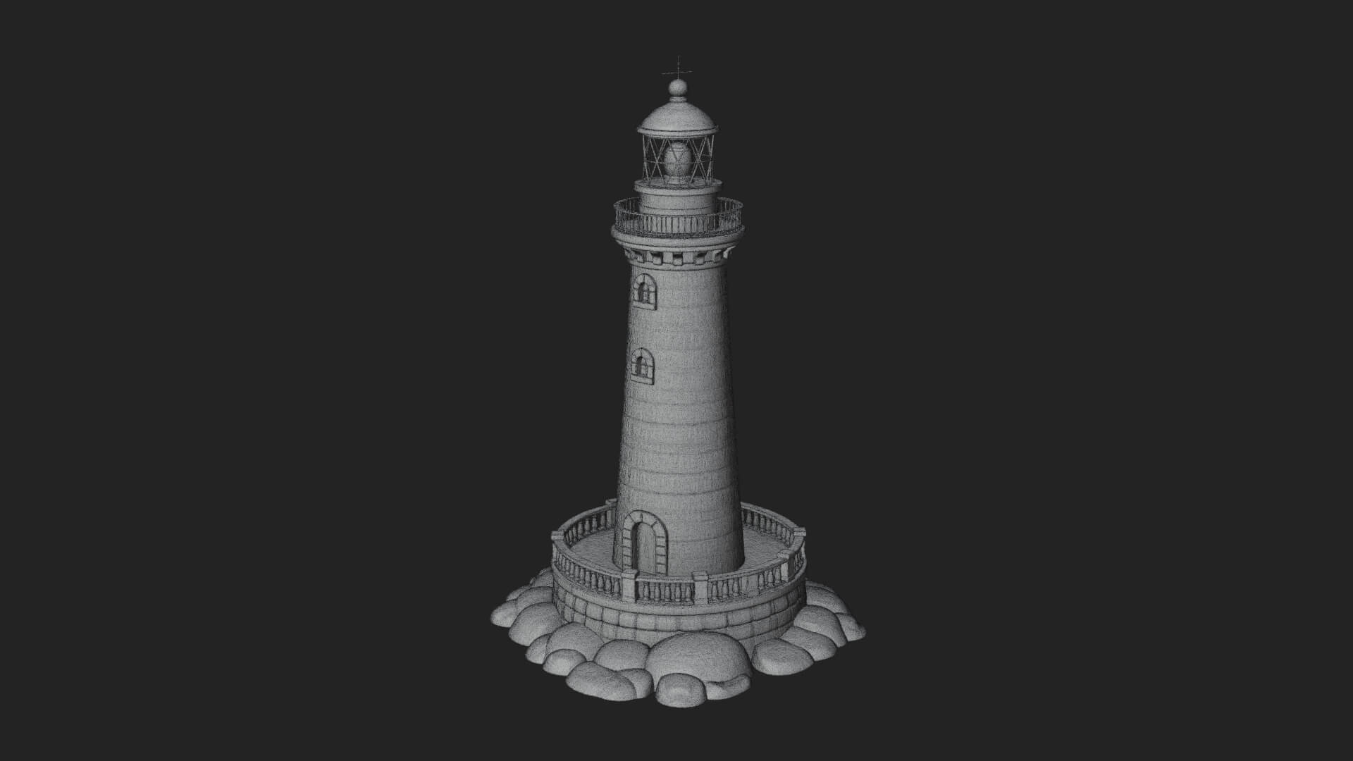Lighthouse Stone Tower Design 3 3D Print Model 3D Model