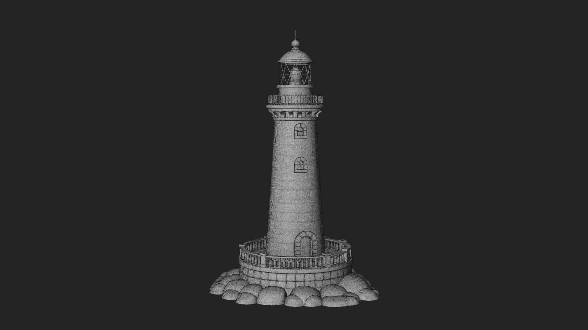 Lighthouse Stone Tower Design 3 3D Print Model 3D Model