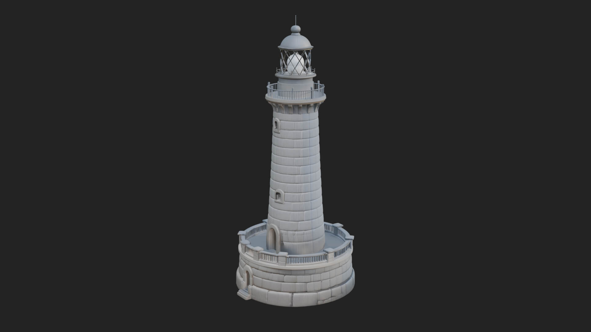 Lighthouse Stone Tower Design 4 3D Print Model 3D Model