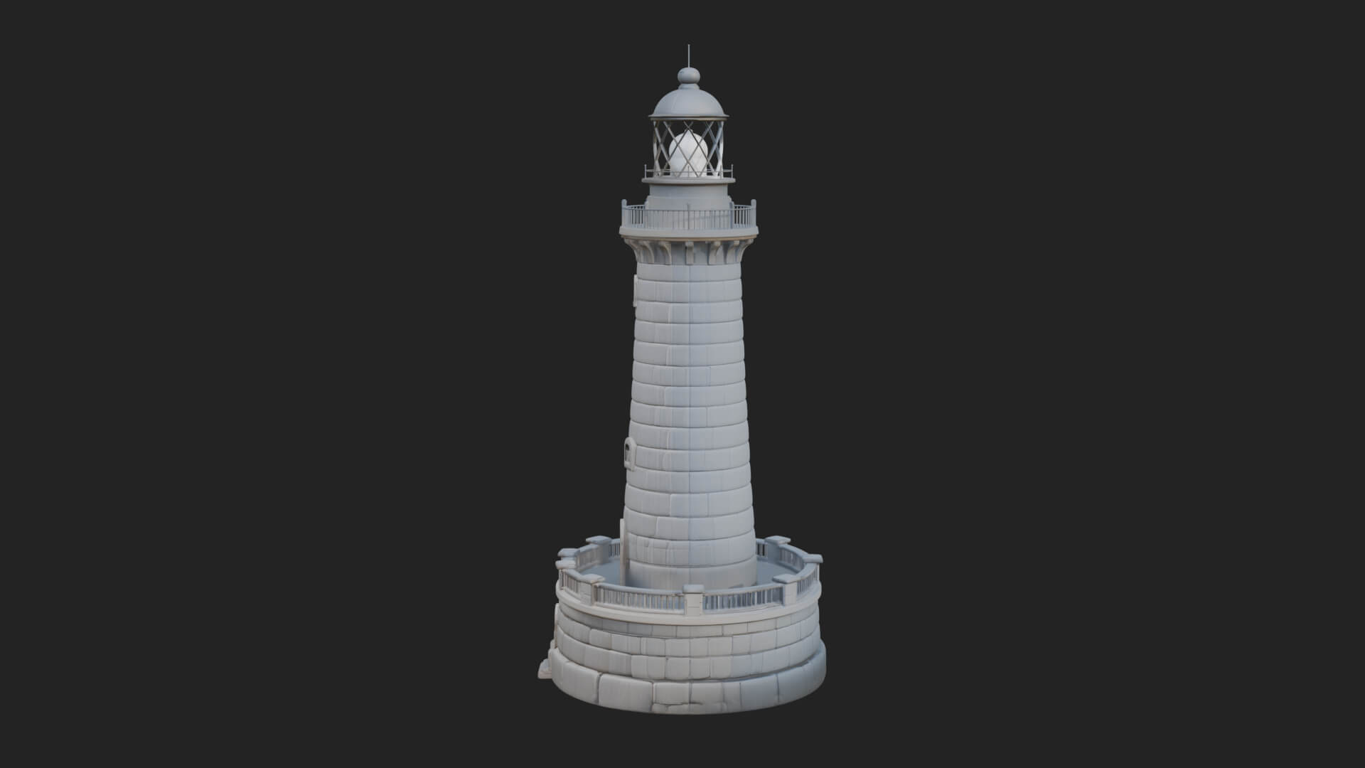 Lighthouse Stone Tower Design 4 3D Print Model 3D Model