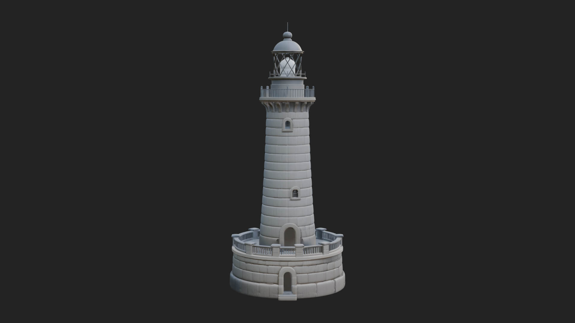 Lighthouse Stone Tower Design 4 3D Print Model 3D Model