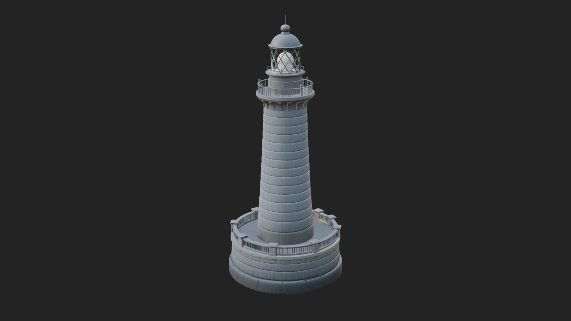 Lighthouse Stone Tower Design 4 3D Print Model 3D Model