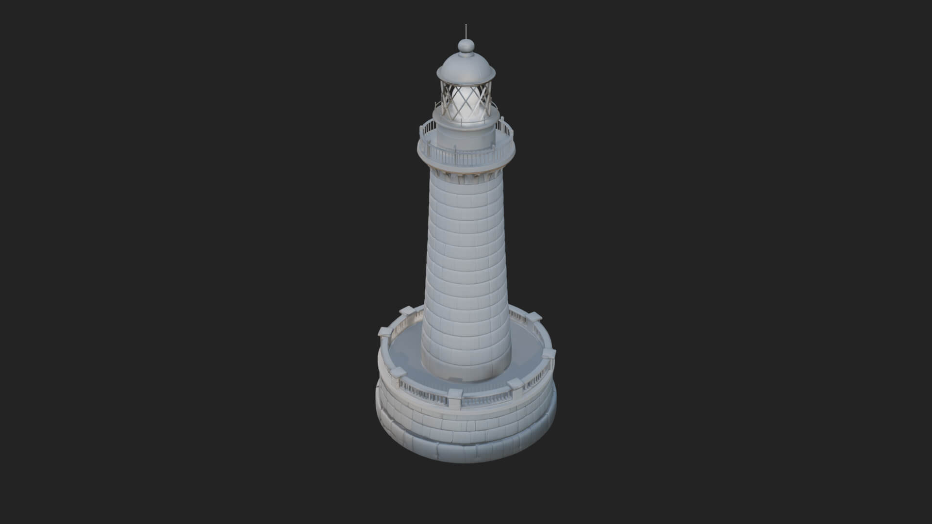 Lighthouse Stone Tower Design 4 3D Print Model 3D Model