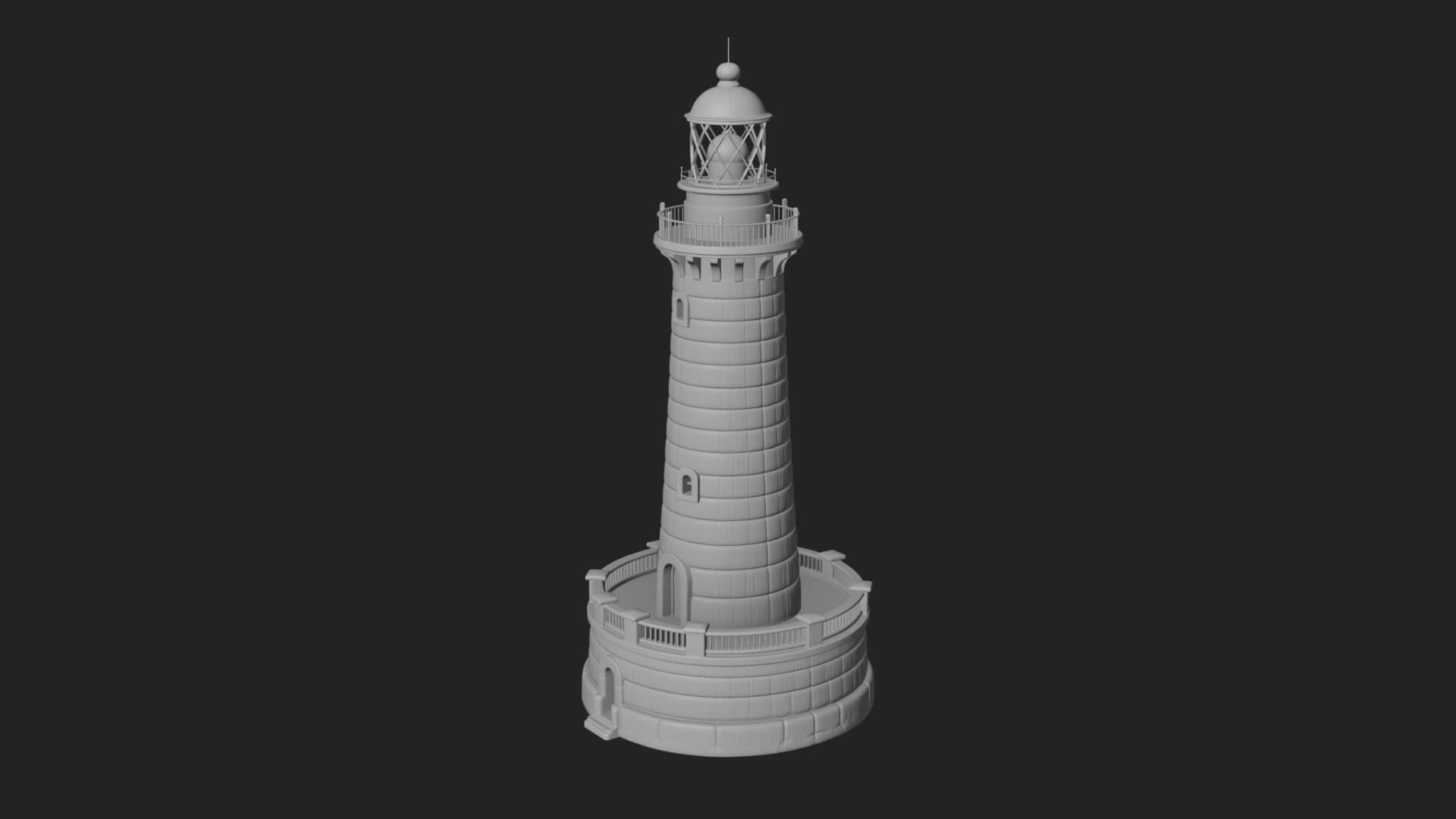 Lighthouse Stone Tower Design 4 3D Print Model 3D Model