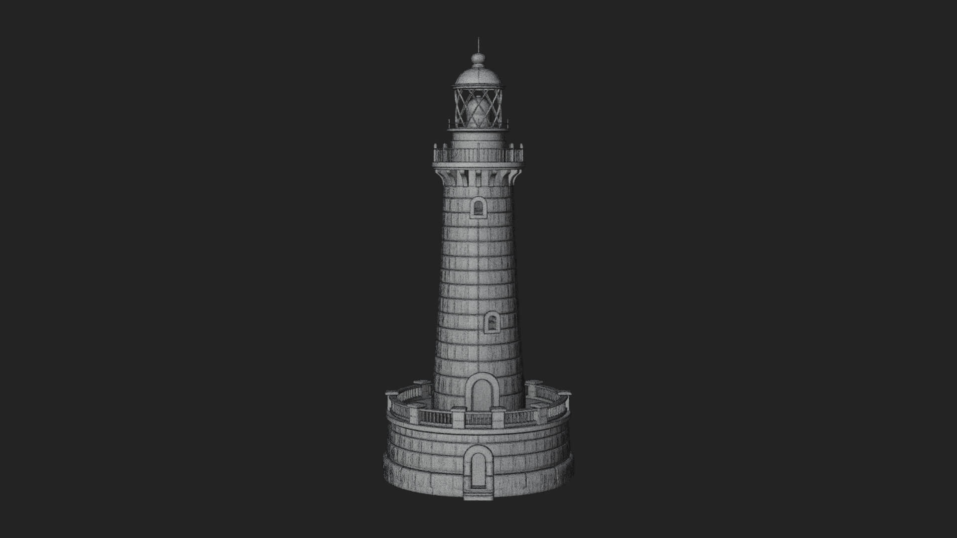 Lighthouse Stone Tower Design 4 3D Print Model 3D Model