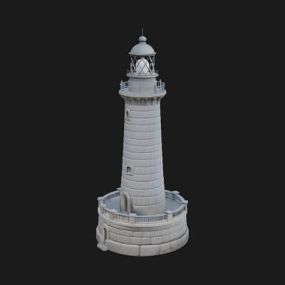 Lighthouse Stone Tower Design 4 3D Print Model