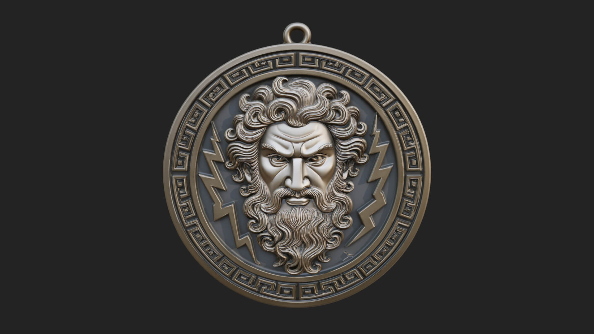 Lightning Sky God Oval Plaque Design 10 3D Print Model 3D Model