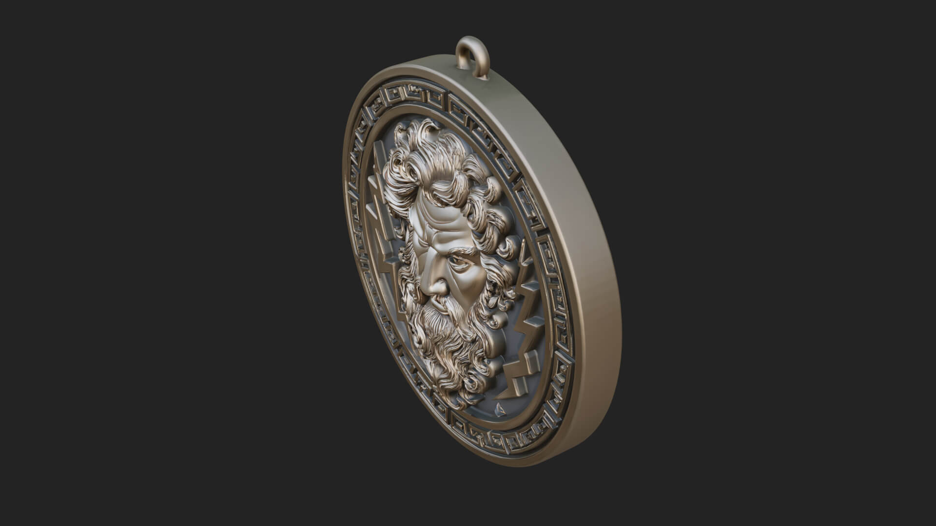Lightning Sky God Oval Plaque Design 10 3D Print Model 3D Model