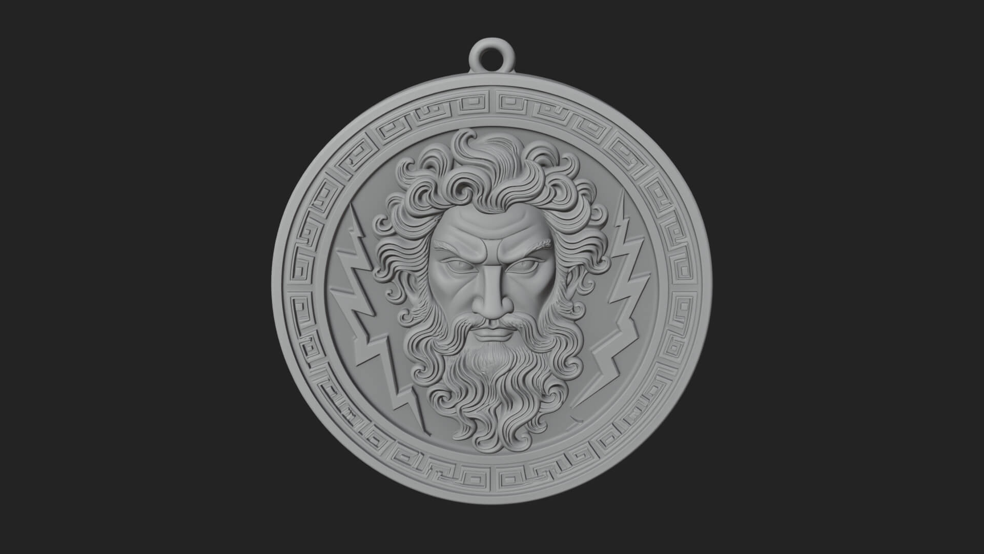 Lightning Sky God Oval Plaque Design 10 3D Print Model 3D Model