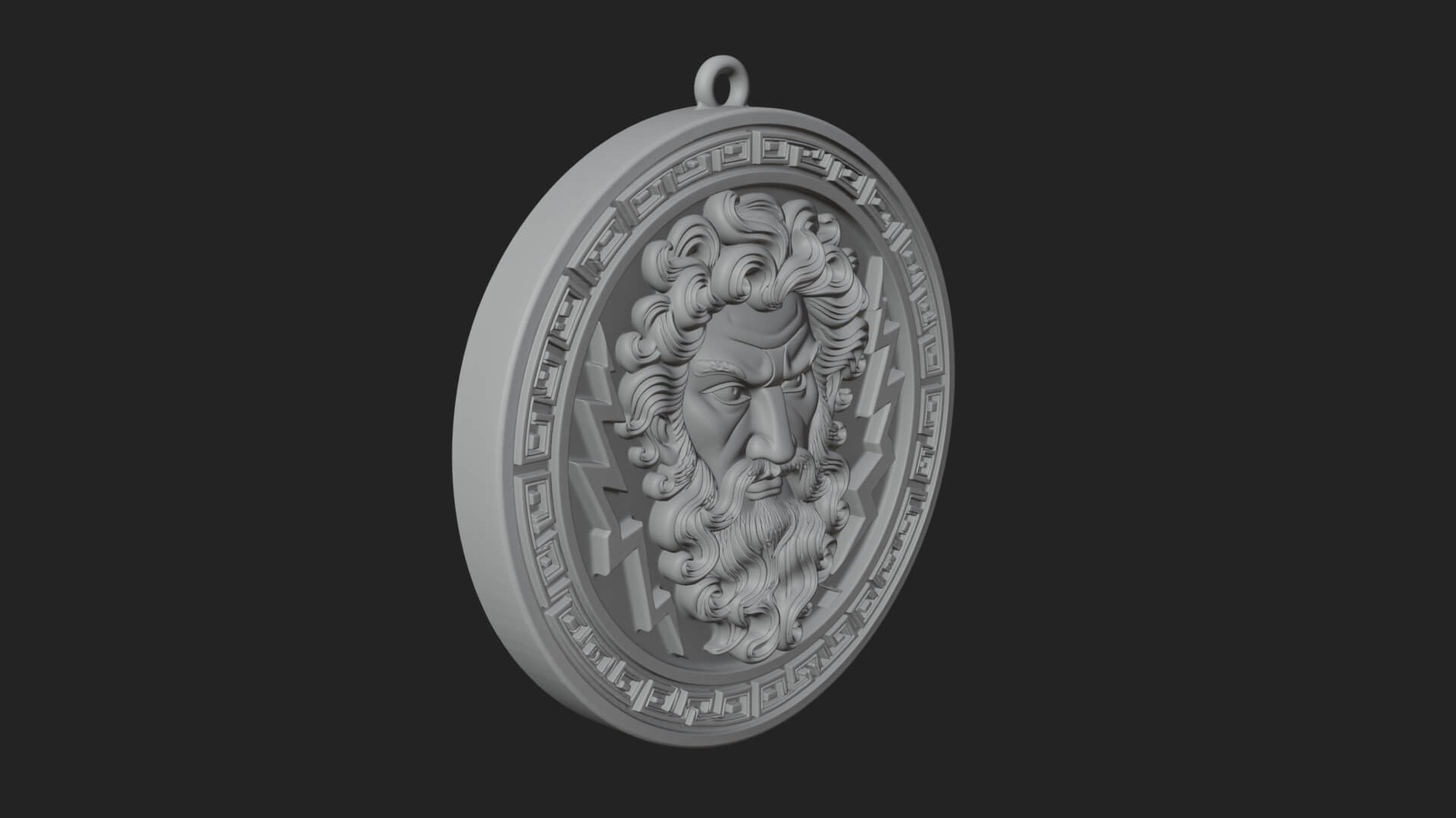 Lightning Sky God Oval Plaque Design 10 3D Print Model 3D Model