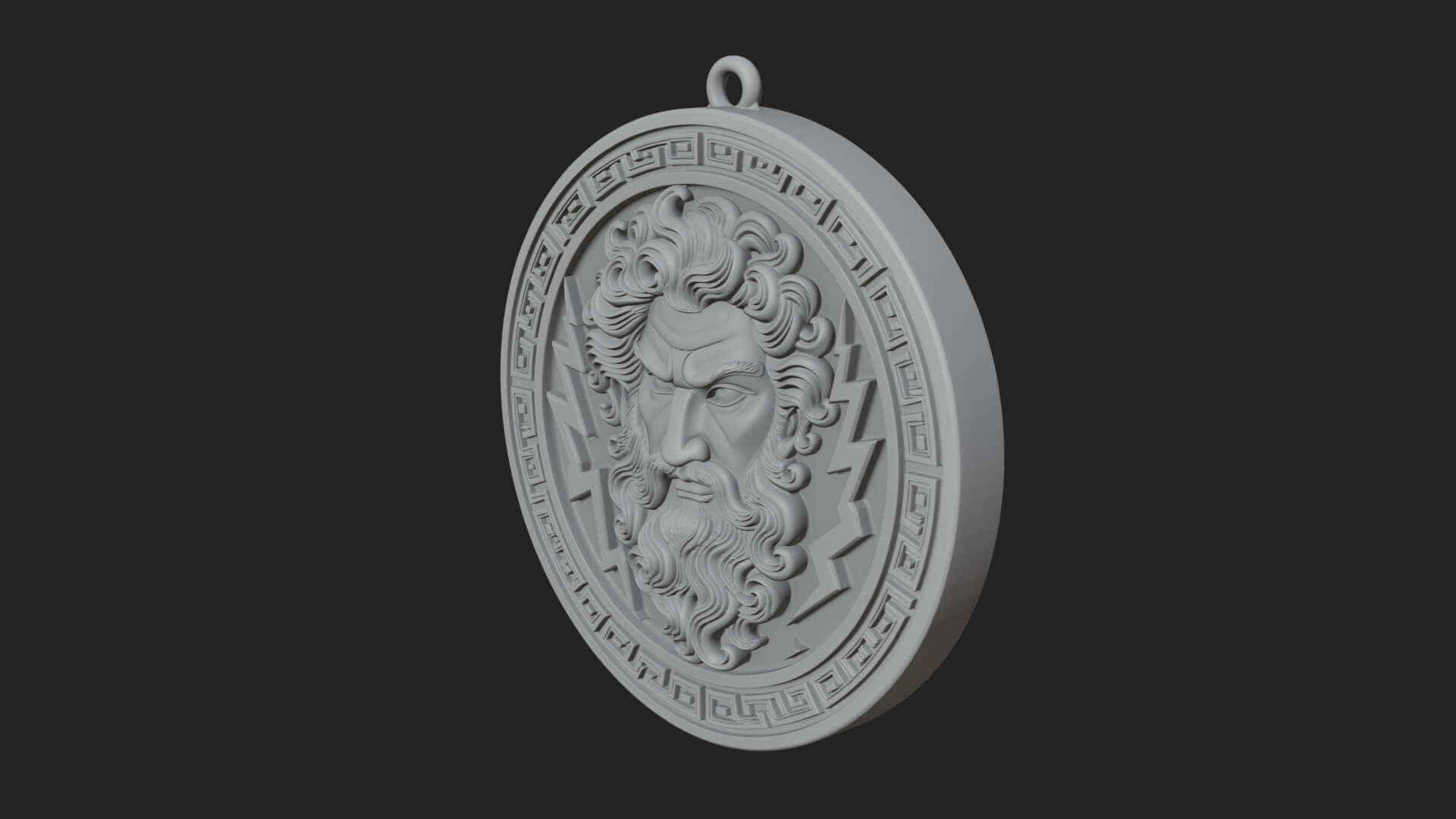 Lightning Sky God Oval Plaque Design 10 3D Print Model 3D Model