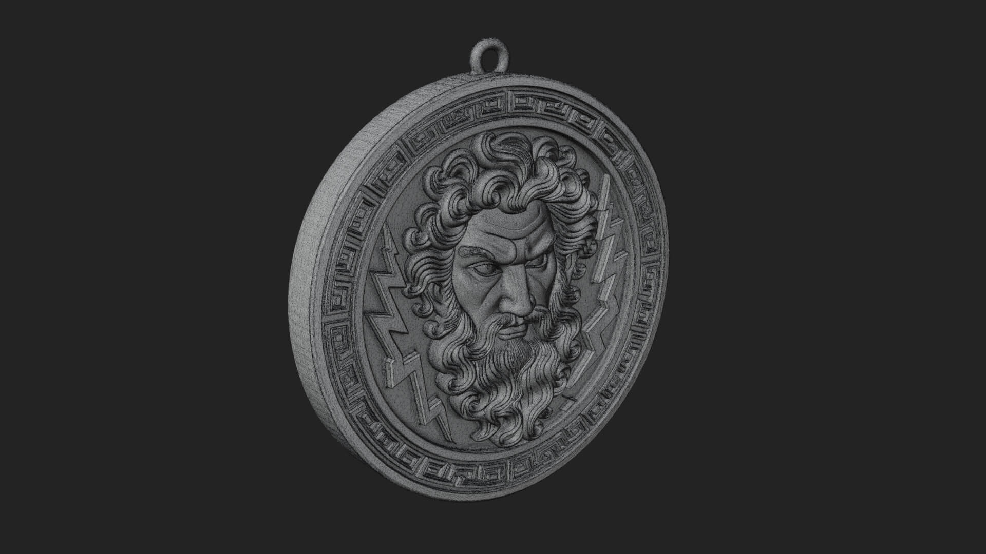 Lightning Sky God Oval Plaque Design 10 3D Print Model 3D Model