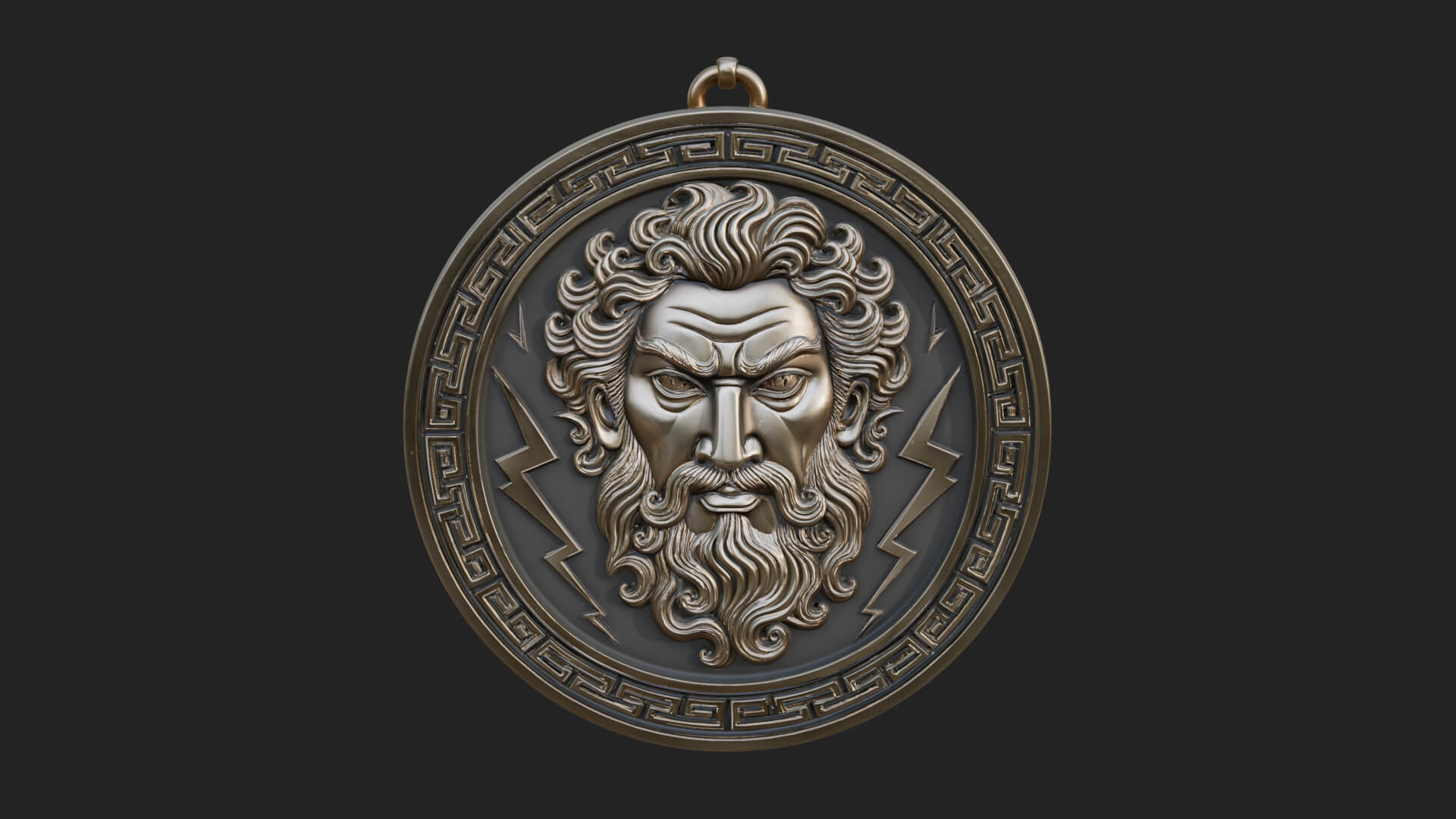Lightning Sky God Oval Plaque Design 11 3D Print Model 3D Model