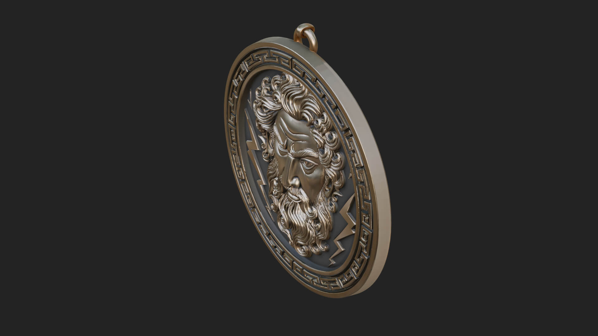 Lightning Sky God Oval Plaque Design 11 3D Print Model 3D Model