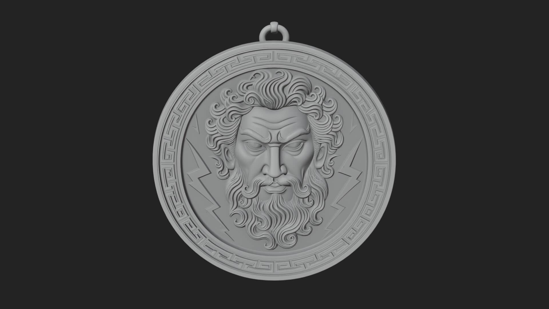Lightning Sky God Oval Plaque Design 11 3D Print Model 3D Model