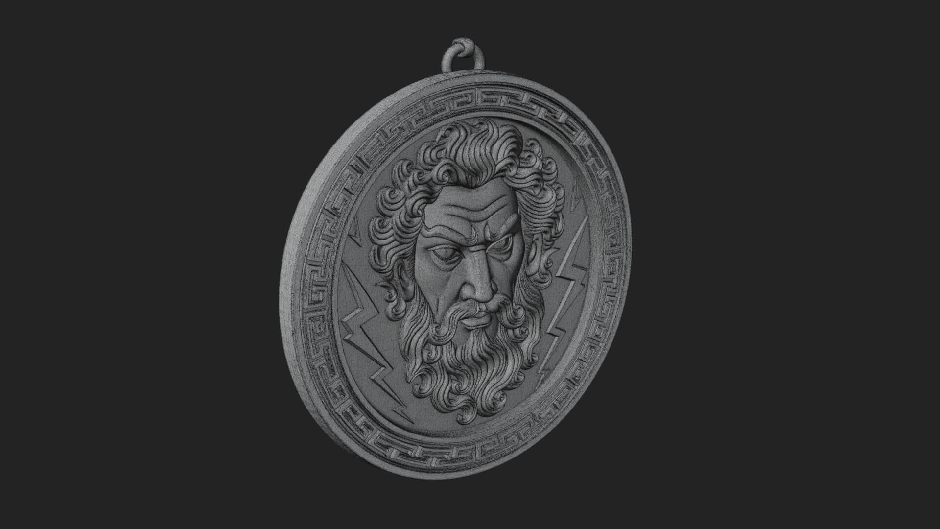 Lightning Sky God Oval Plaque Design 11 3D Print Model 3D Model