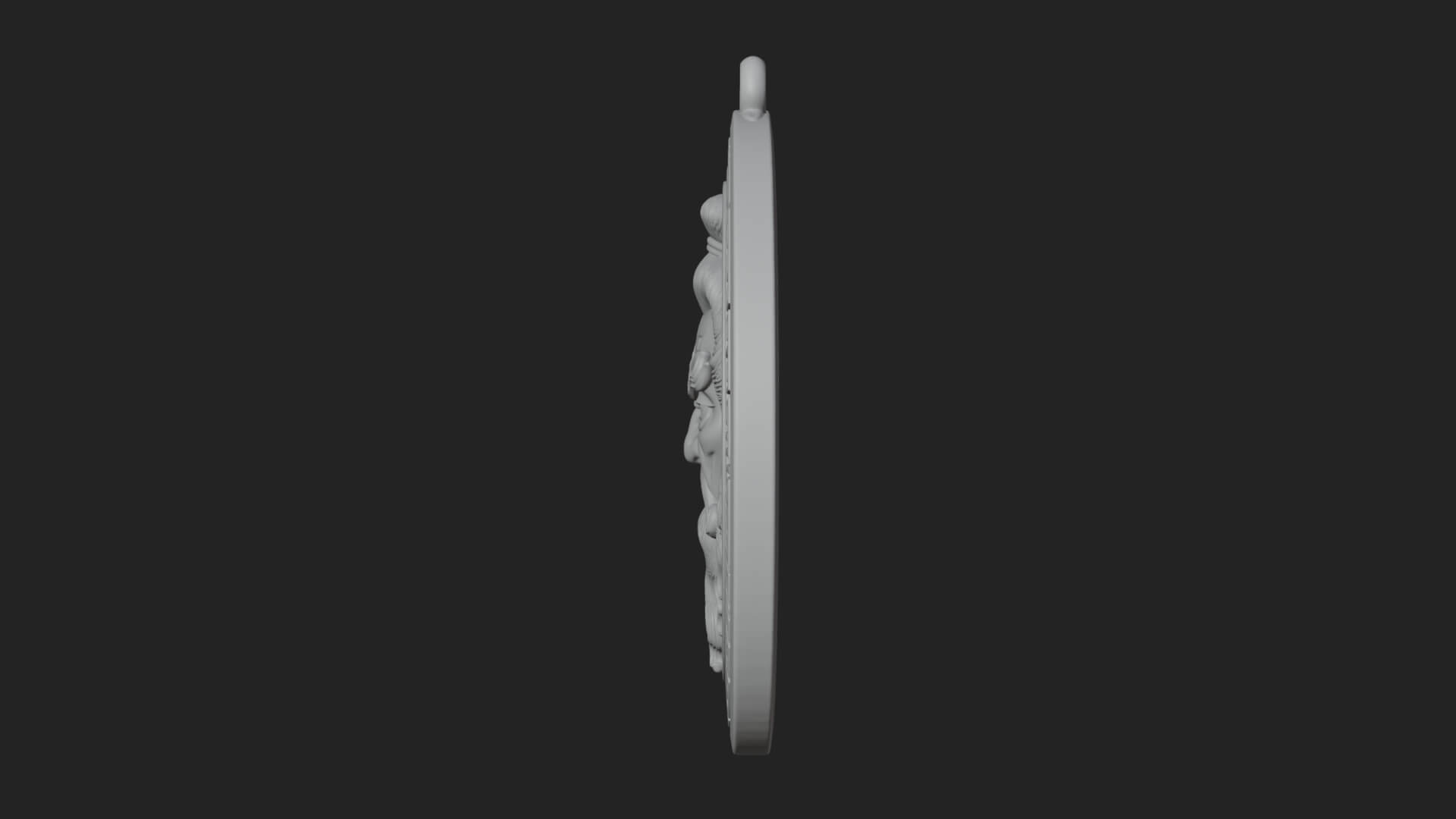 Lightning Sky God Oval Plaque Design 2 3D Print Model 3D Model