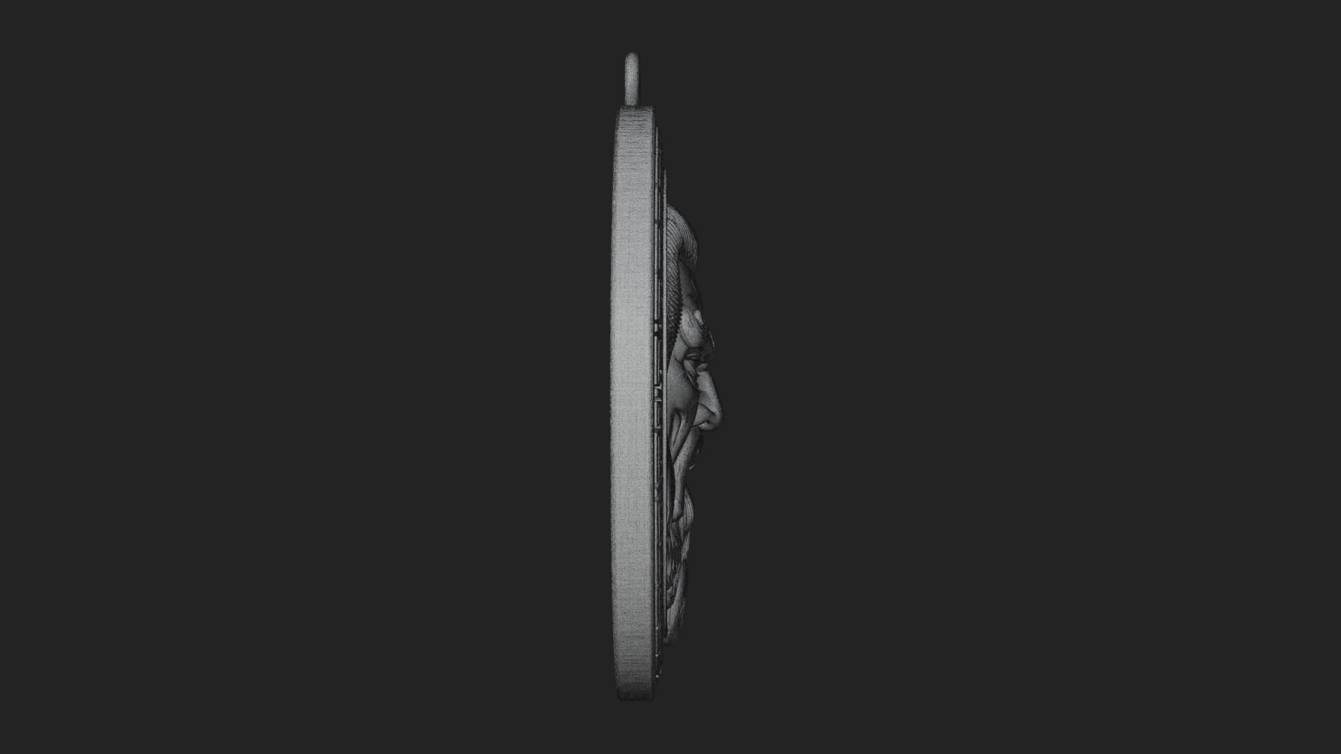 Lightning Sky God Oval Plaque Design 4 3D Print Model 3D Model