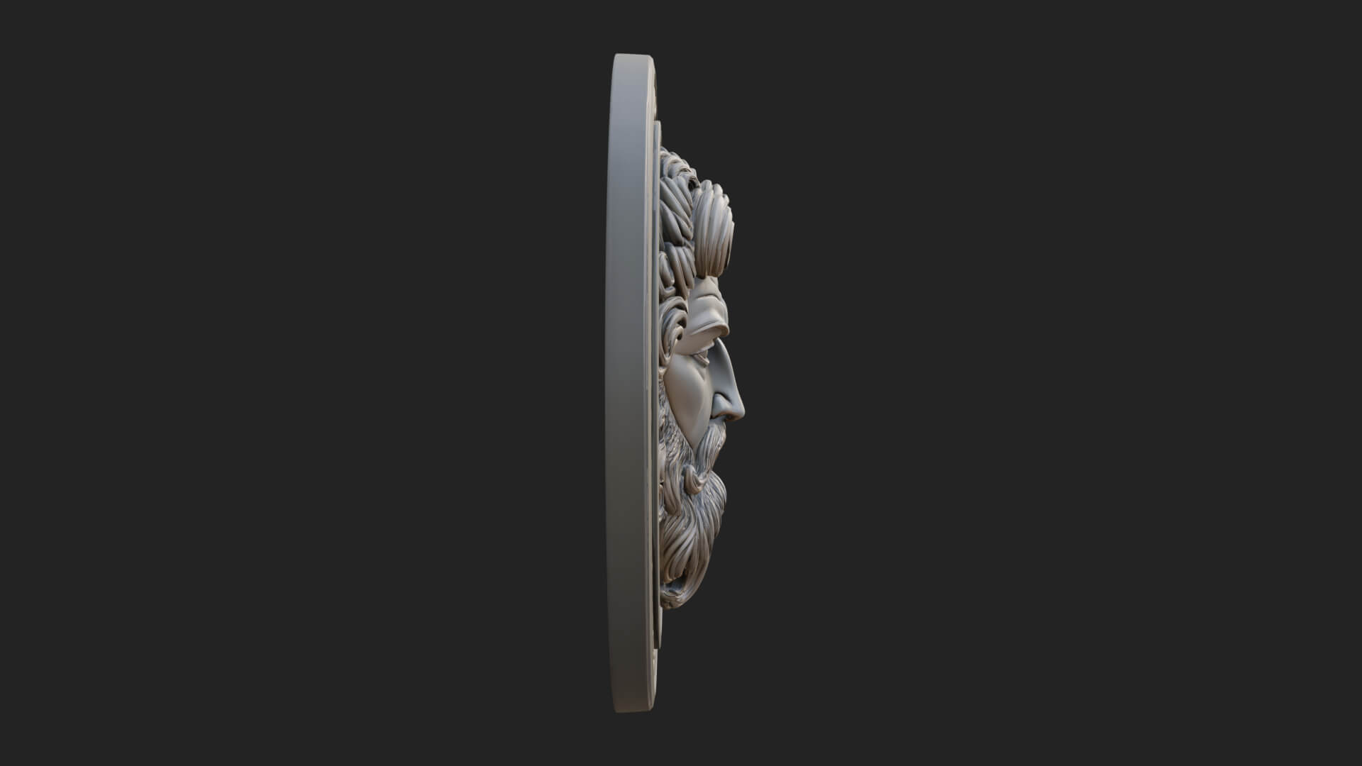 Lightning Sky God Oval Plaque Design 5 3D Print Model 3D Model