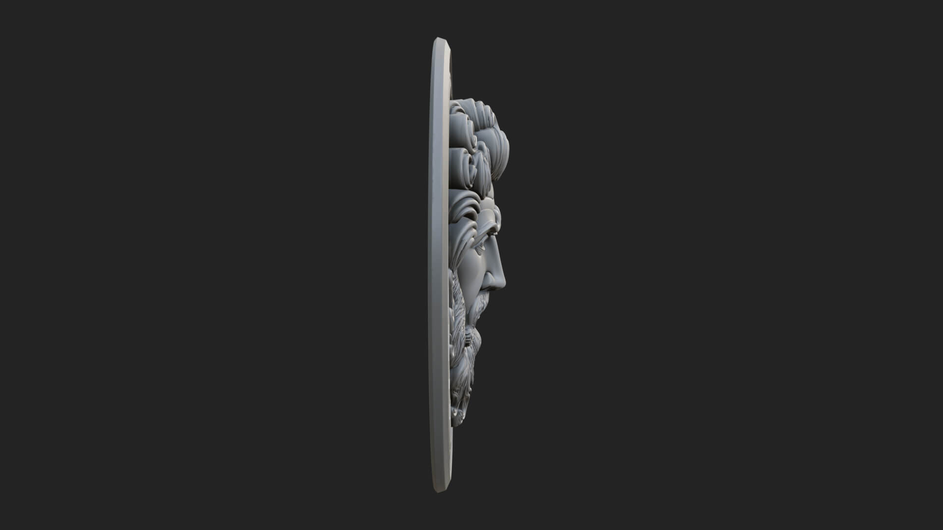 Lightning Sky God Oval Plaque Design 6 3D Print Model 3D Model