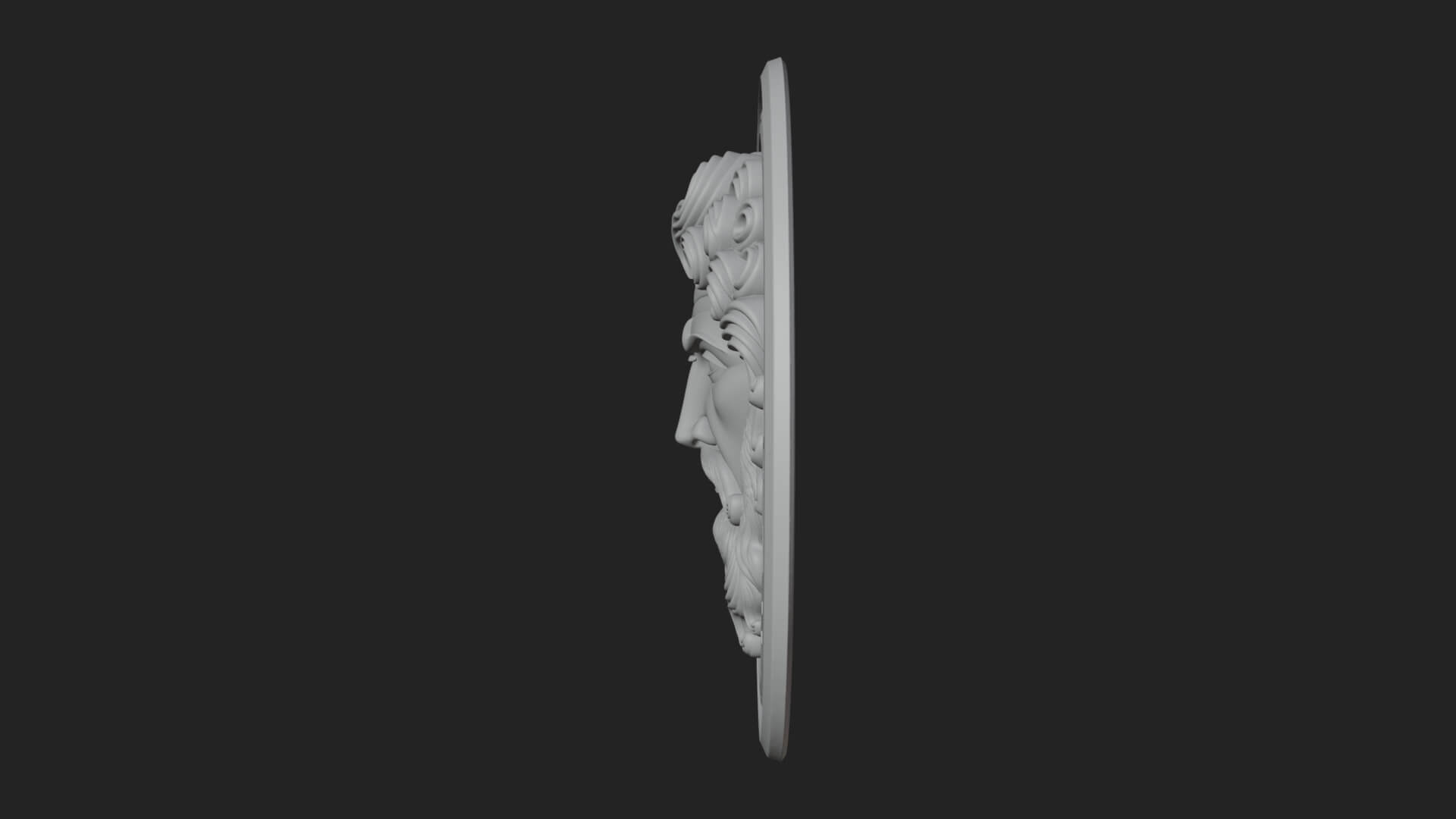 Lightning Sky God Oval Plaque Design 6 3D Print Model 3D Model
