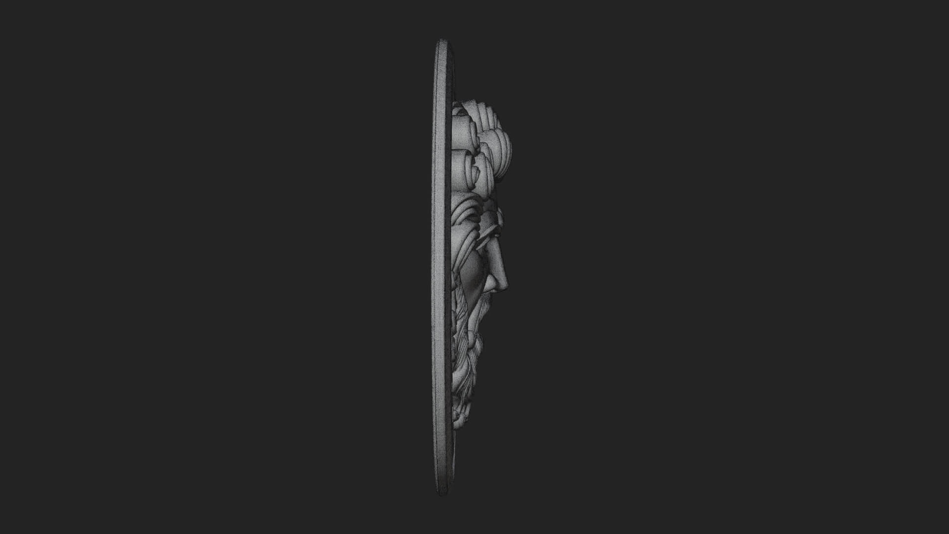 Lightning Sky God Oval Plaque Design 6 3D Print Model 3D Model