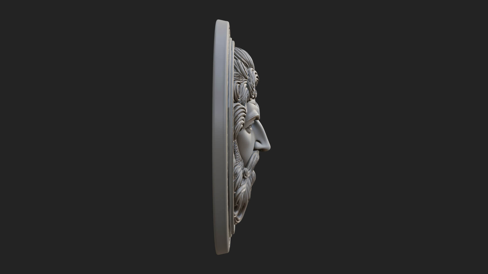 Lightning Sky God Oval Plaque Design 7 3D Print Model 3D Model