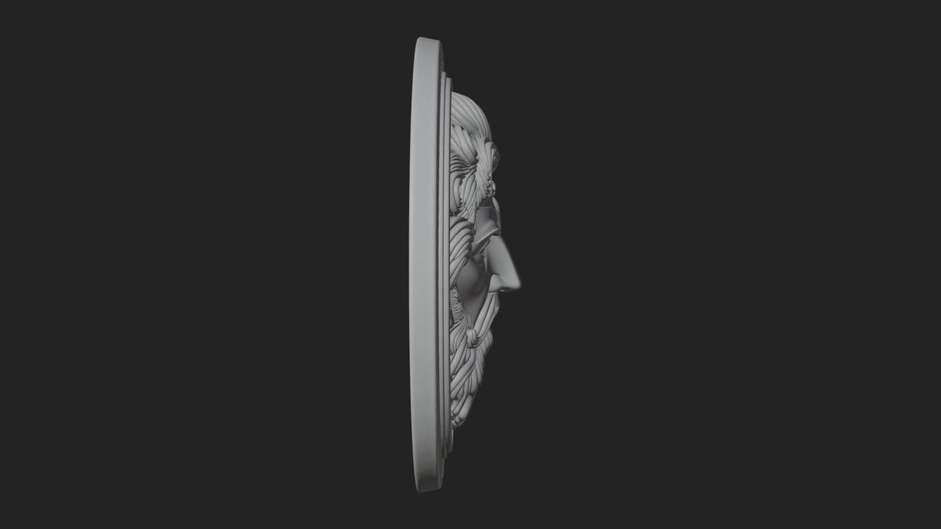 Lightning Sky God Oval Plaque Design 7 3D Print Model 3D Model
