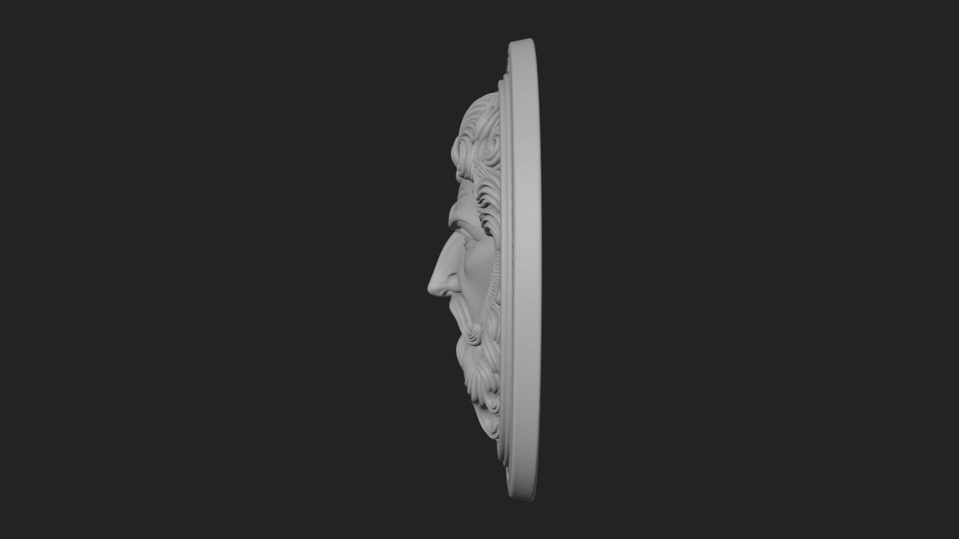 Lightning Sky God Oval Plaque Design 7 3D Print Model 3D Model