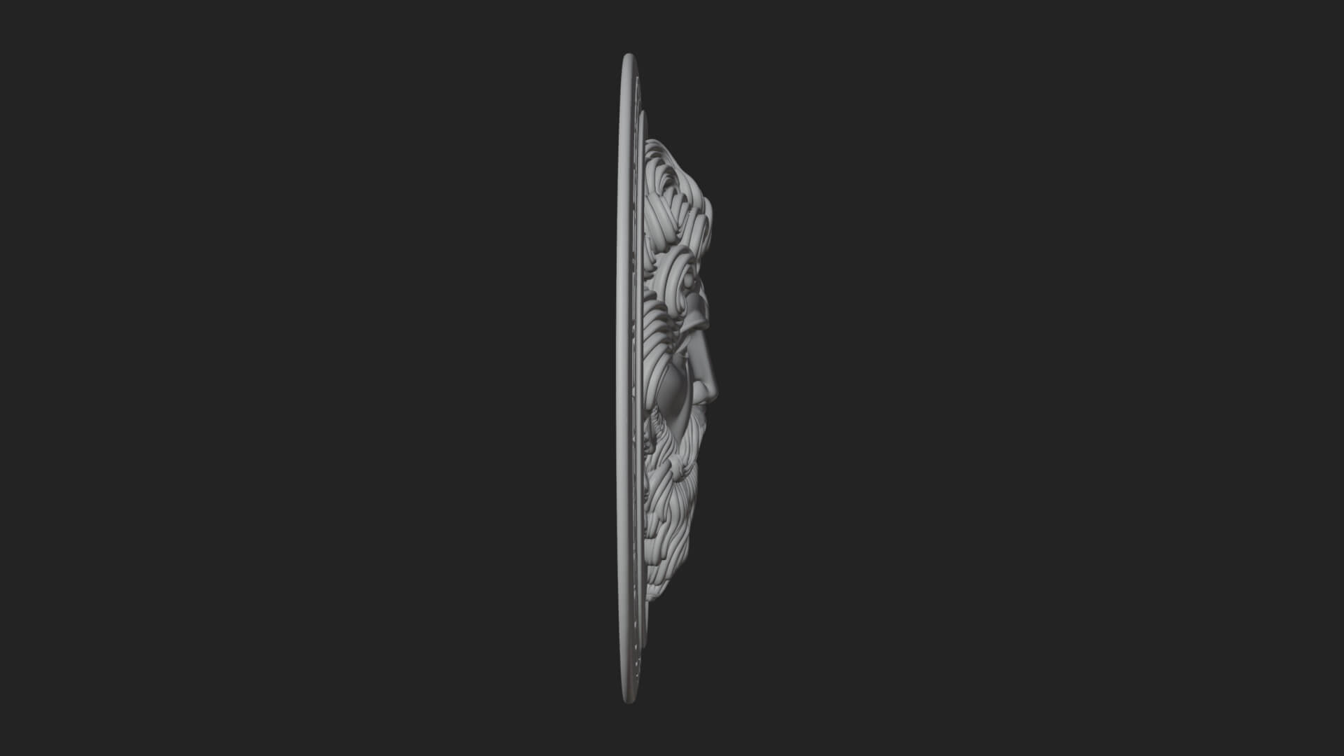 Lightning Sky God Oval Plaque Design 8 3D Print Model 3D Model