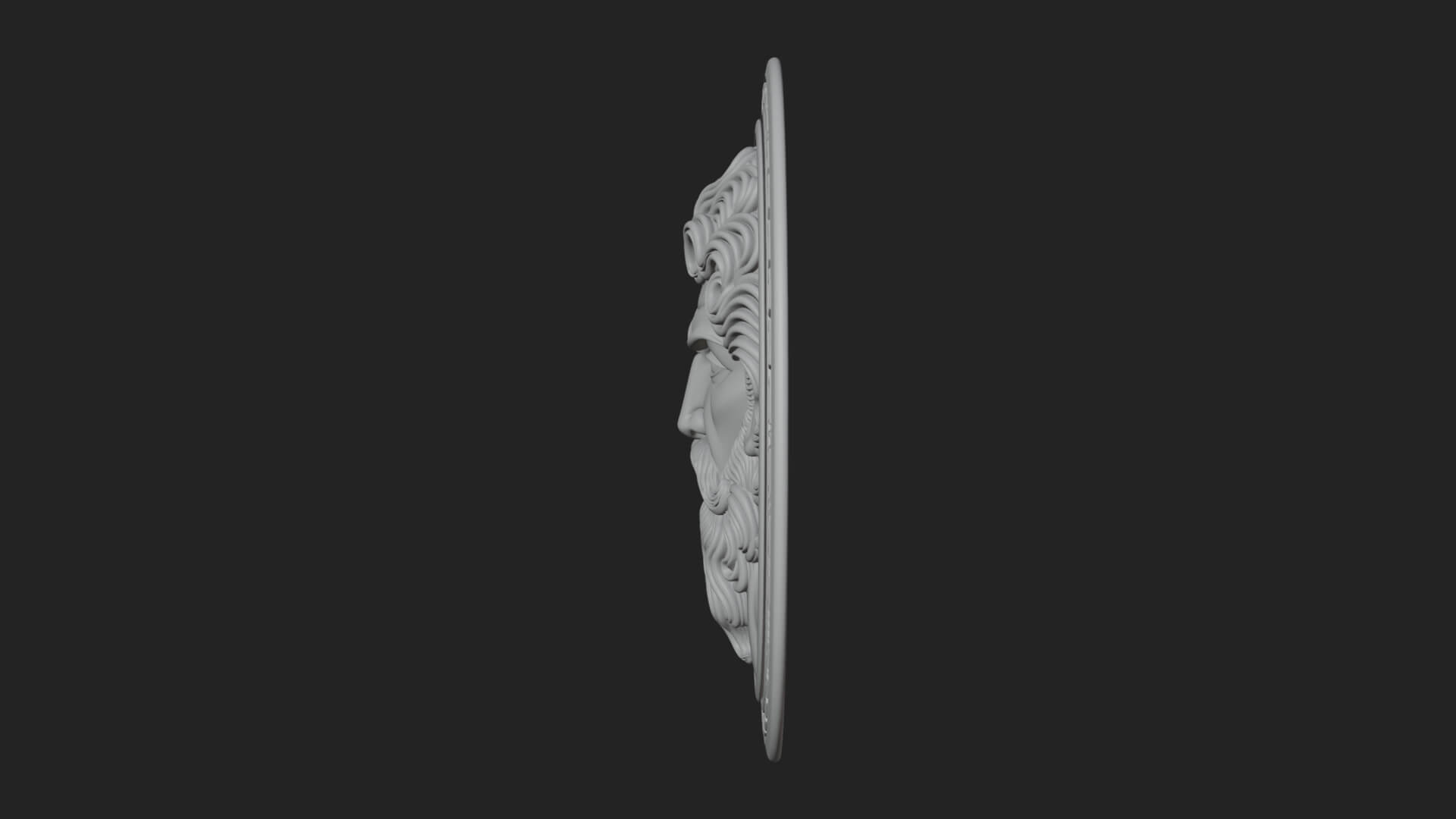 Lightning Sky God Oval Plaque Design 8 3D Print Model 3D Model