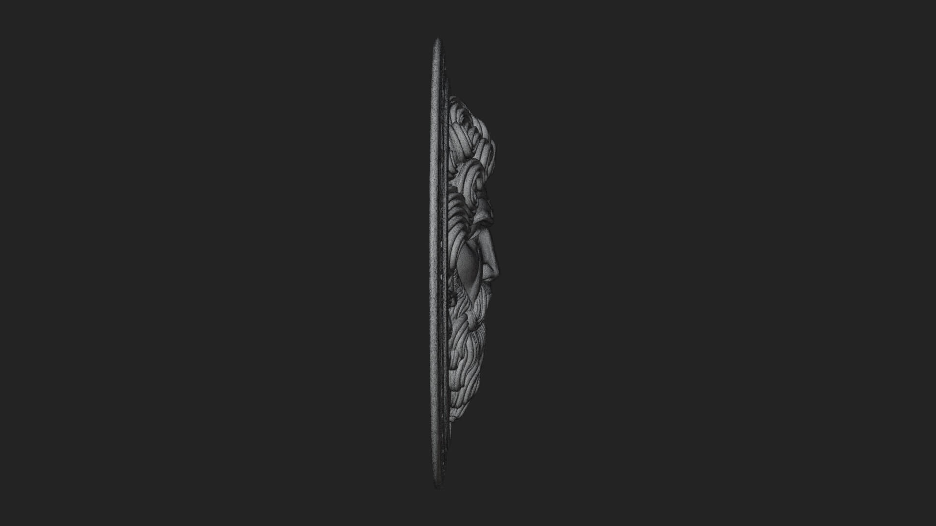 Lightning Sky God Oval Plaque Design 8 3D Print Model 3D Model