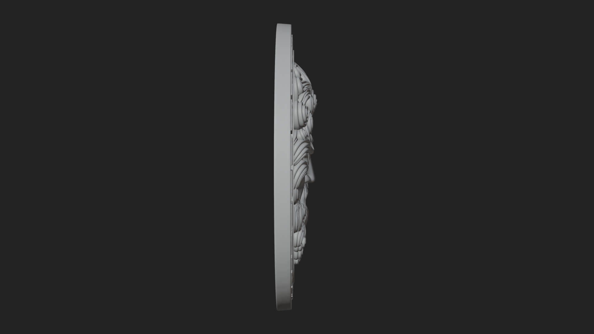 Lightning Sky God Oval Plaque Design 9 3D Print Model 3D Model