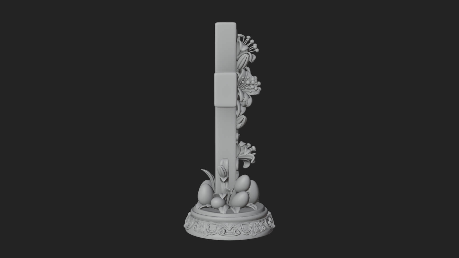 Lily Easter Cross Statue Design 1 3D Print Model 3D Model