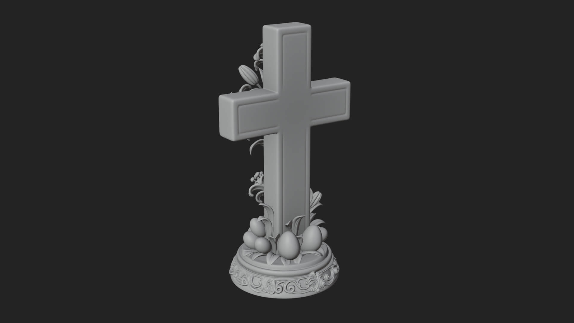 Lily Easter Cross Statue Design 1 3D Print Model 3D Model