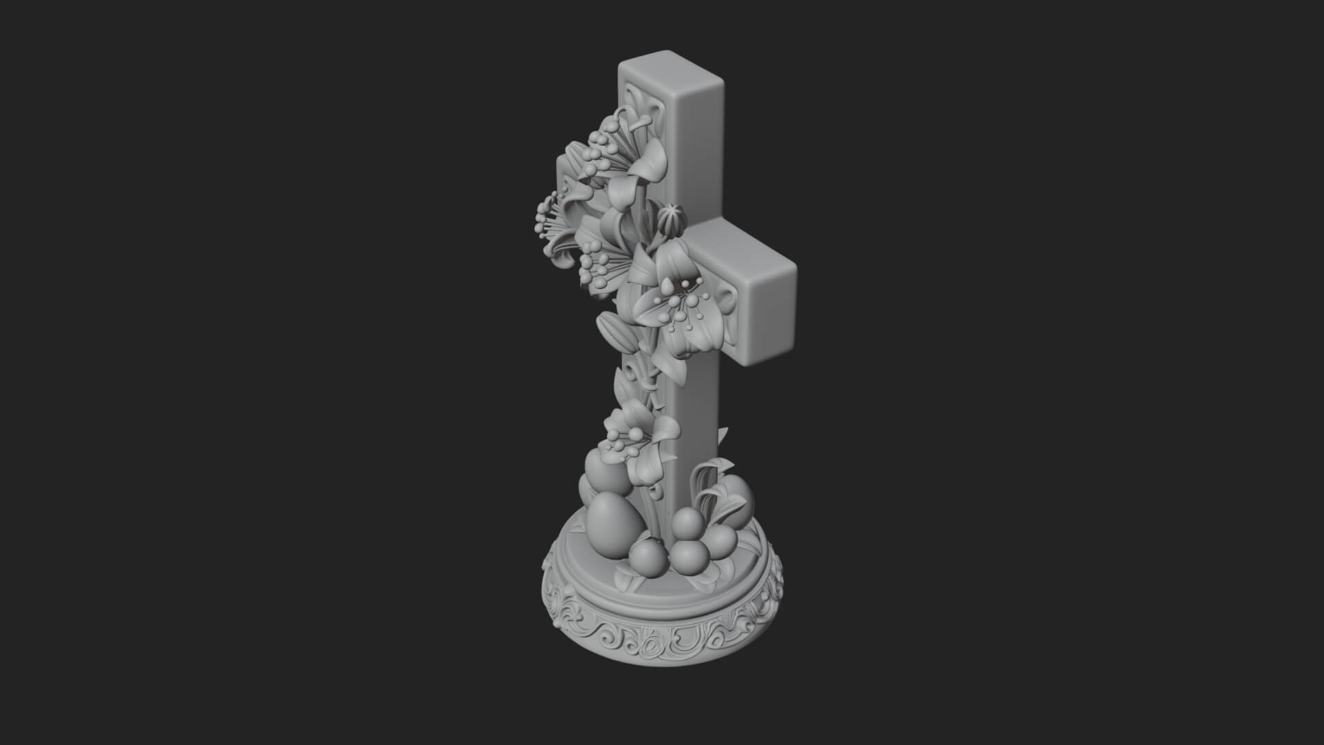 Lily Easter Cross Statue Design 1 3D Print Model 3D Model