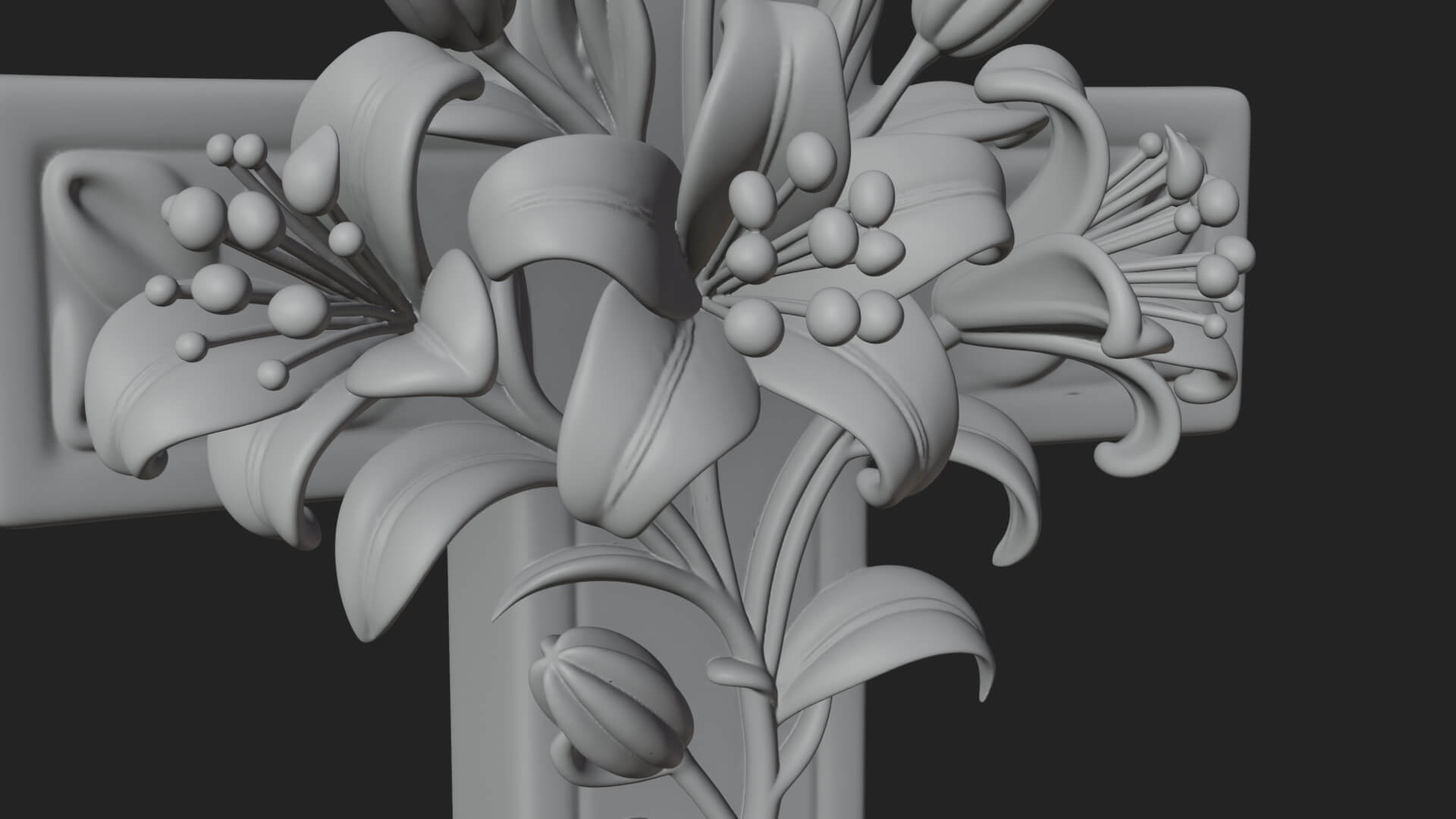 Lily Easter Cross Statue Design 1 3D Print Model 3D Model