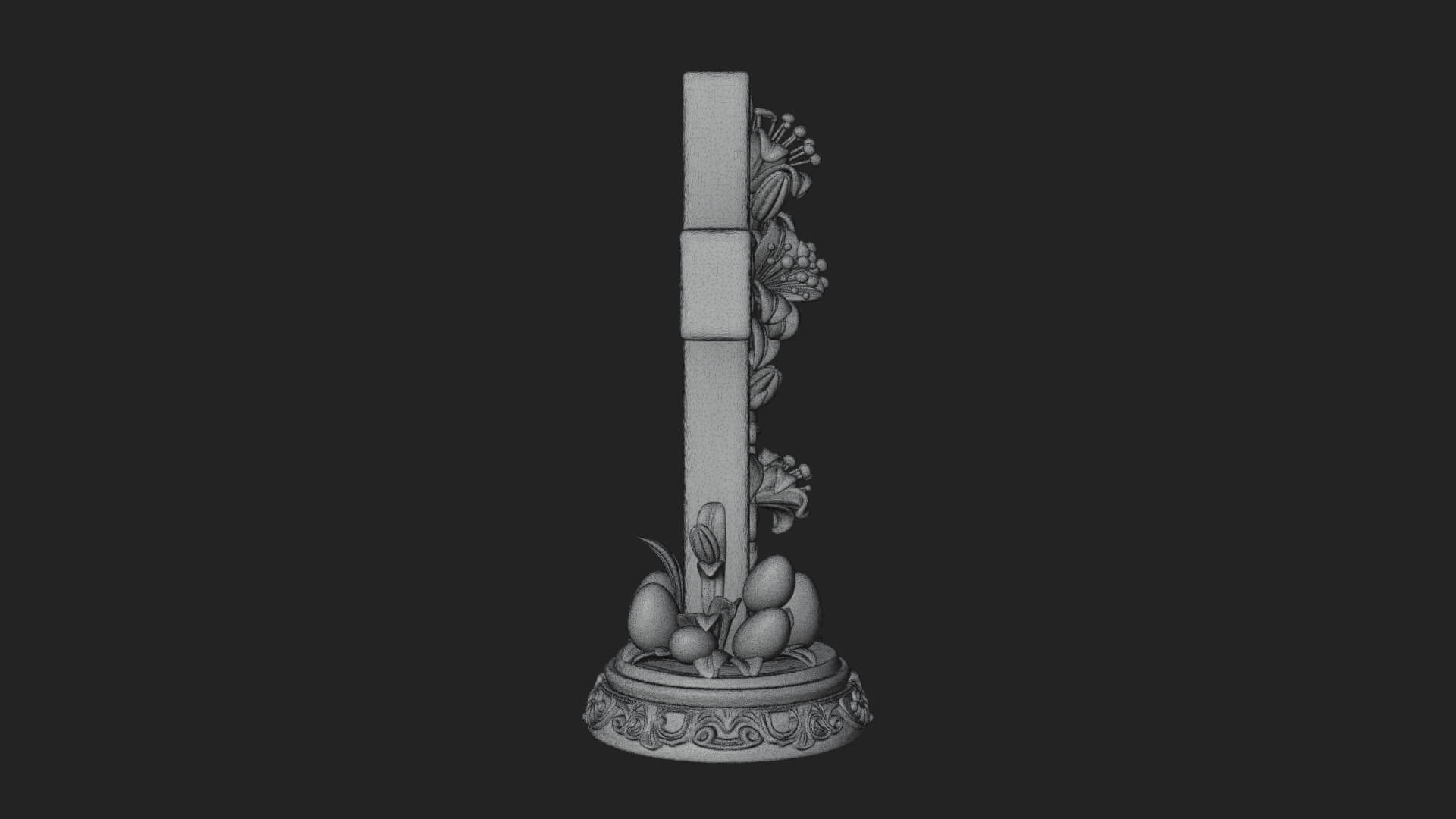Lily Easter Cross Statue Design 1 3D Print Model 3D Model