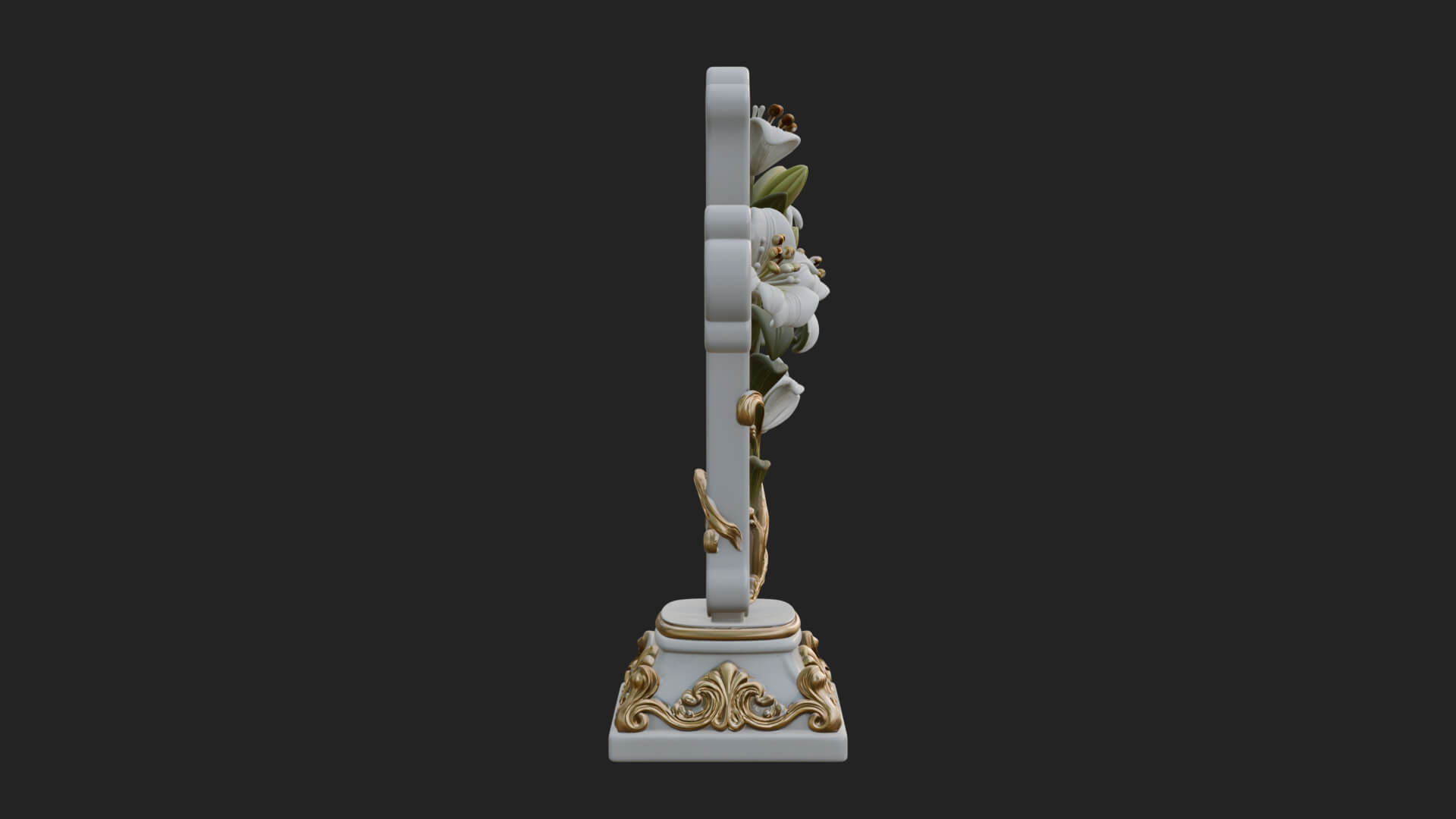 Lily Easter Cross Statue Design 2 3D Print Model 3D Model