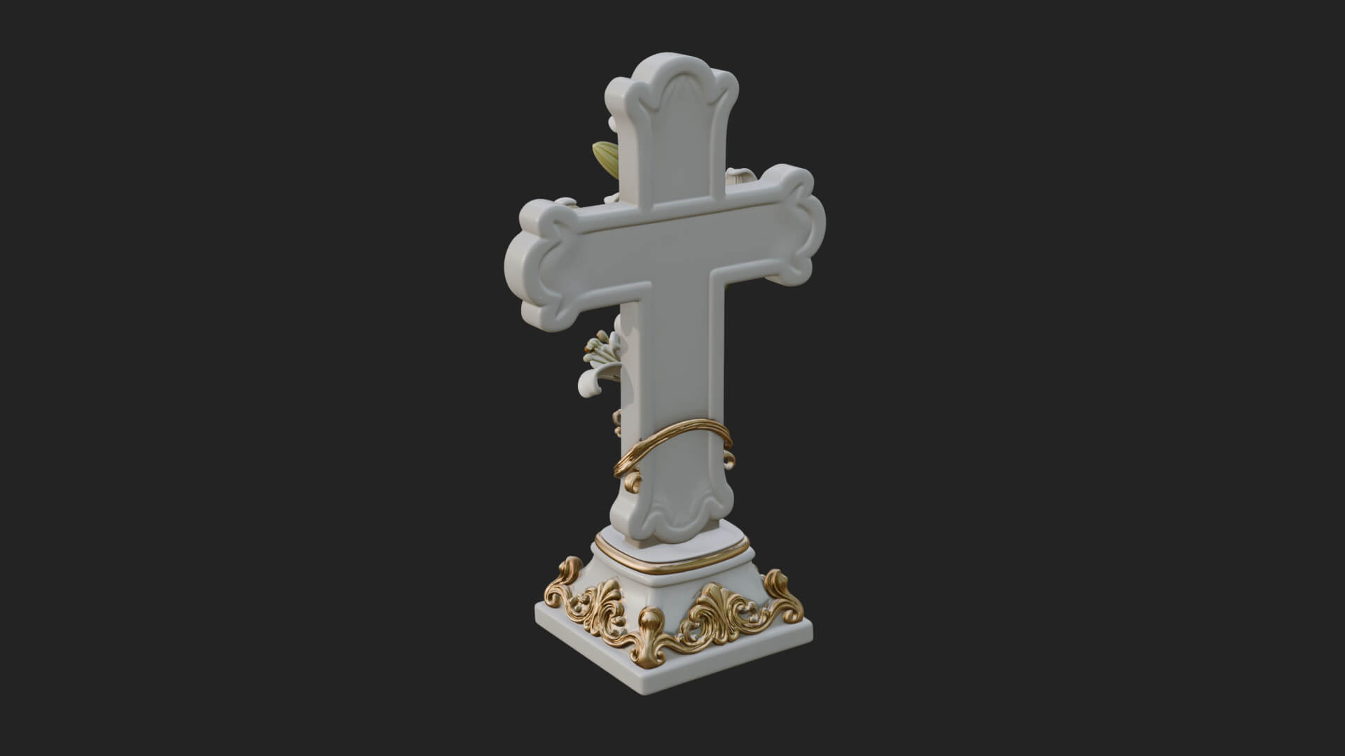 Lily Easter Cross Statue Design 2 3D Print Model 3D Model