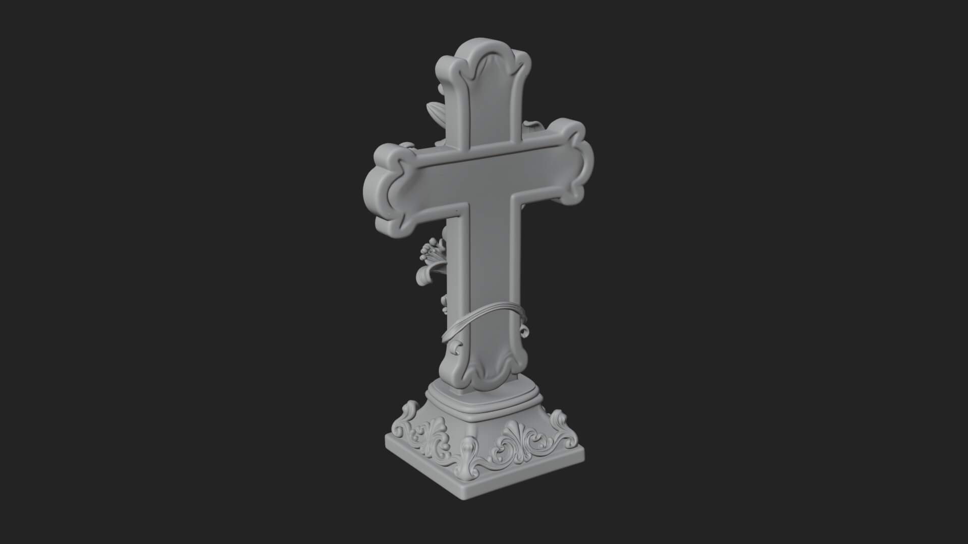 Lily Easter Cross Statue Design 2 3D Print Model 3D Model
