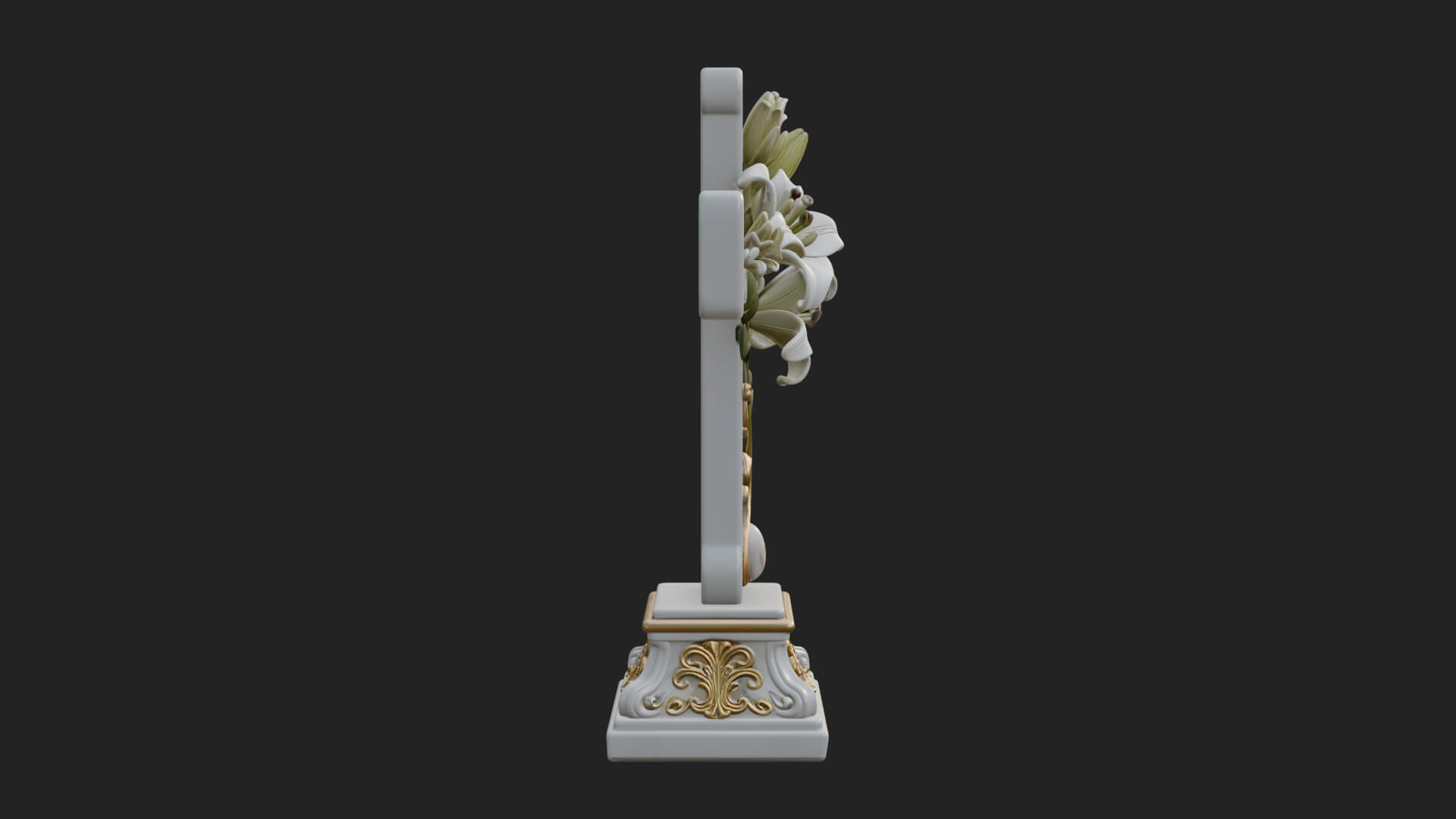 Lily Easter Cross Statue Design 3 3D Print Model 3D Model