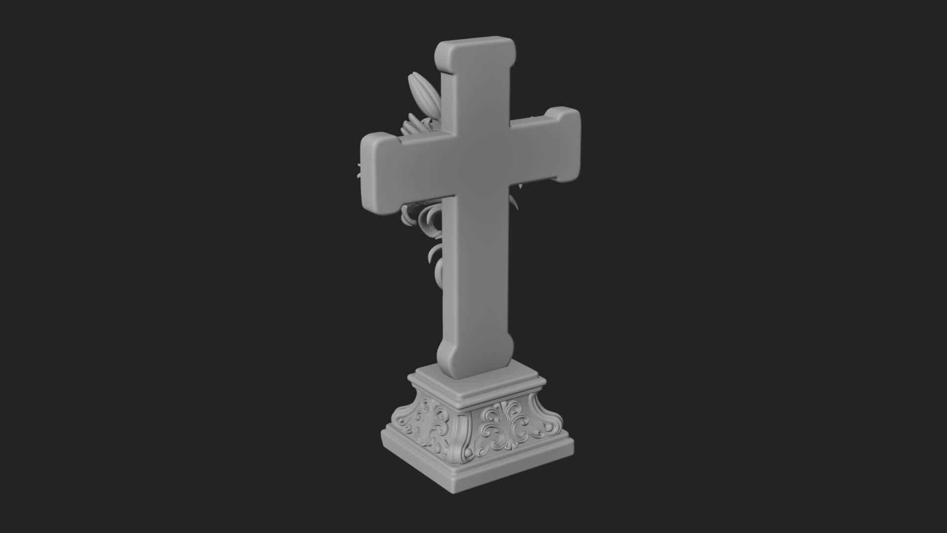 Lily Easter Cross Statue Design 3 3D Print Model 3D Model