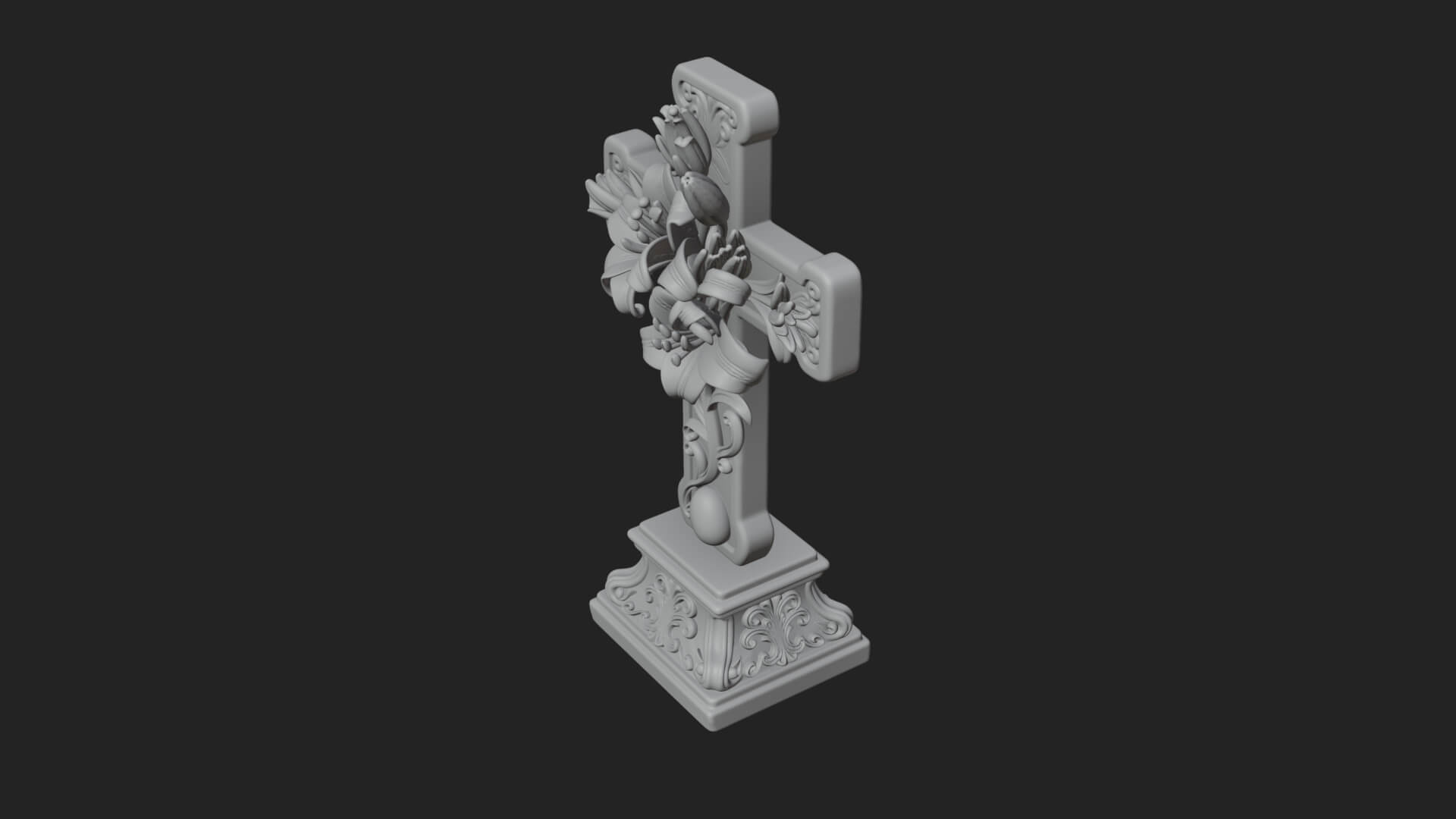 Lily Easter Cross Statue Design 3 3D Print Model 3D Model