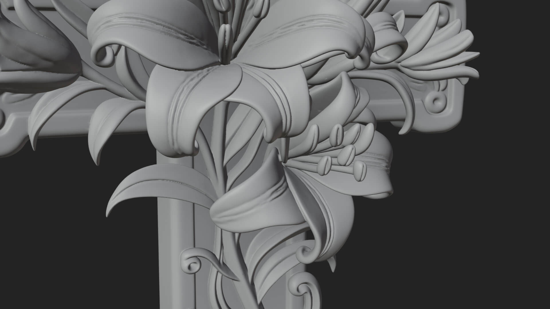 Lily Easter Cross Statue Design 3 3D Print Model 3D Model