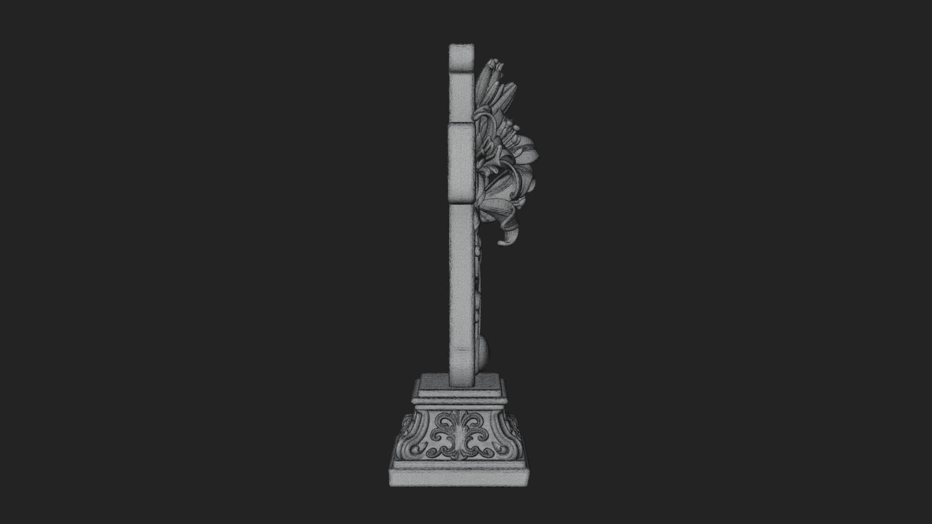 Lily Easter Cross Statue Design 3 3D Print Model 3D Model